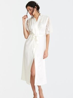 Rya Collection Graceful long lace robe coverup NEW